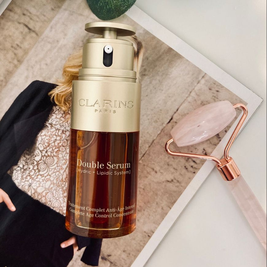 Clarins Double Serum Complete Age Control Concentrate packaged in a 50ml.