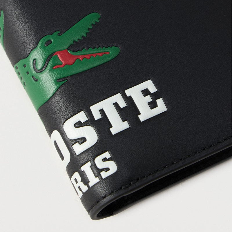 Lacoste Money Pieces Small Leather Goods Wallet For Men, Lacoste Paris Noir