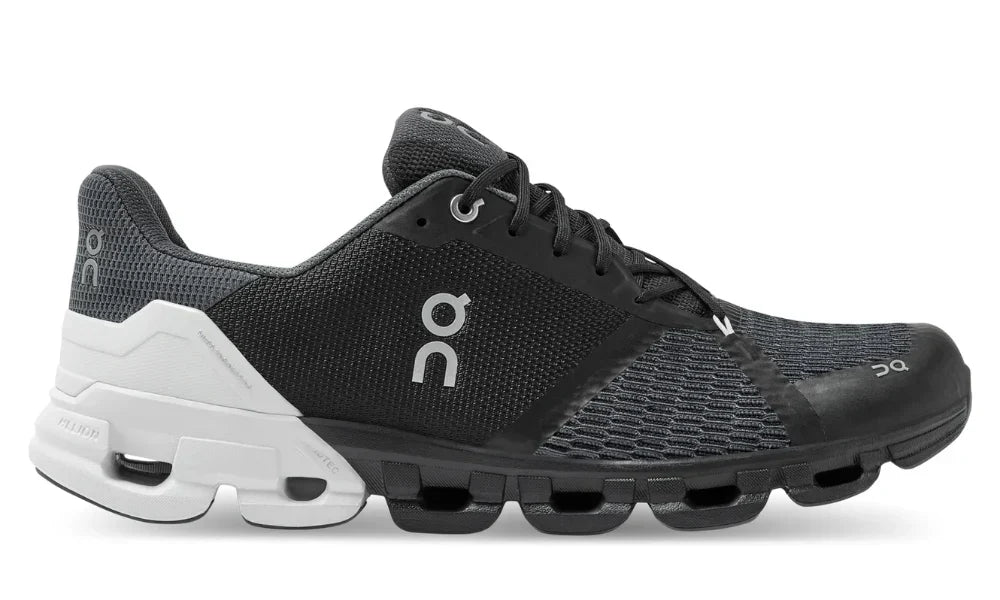 On Cloud Cloudflyer men's running shoes black and white