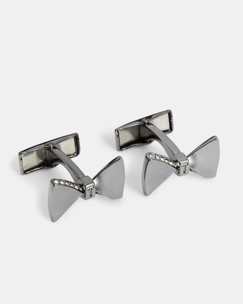 Ted Baker BOWED gunmetal cufflinks