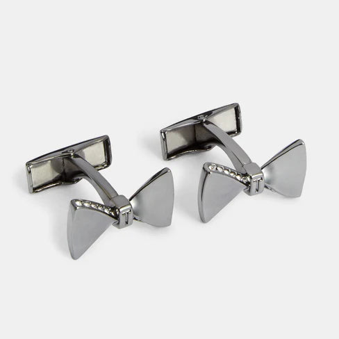 Ted Baker BOWED gunmetal cufflinks