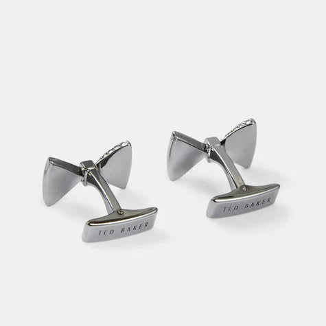 Ted Baker BOWED gunmetal cufflinks