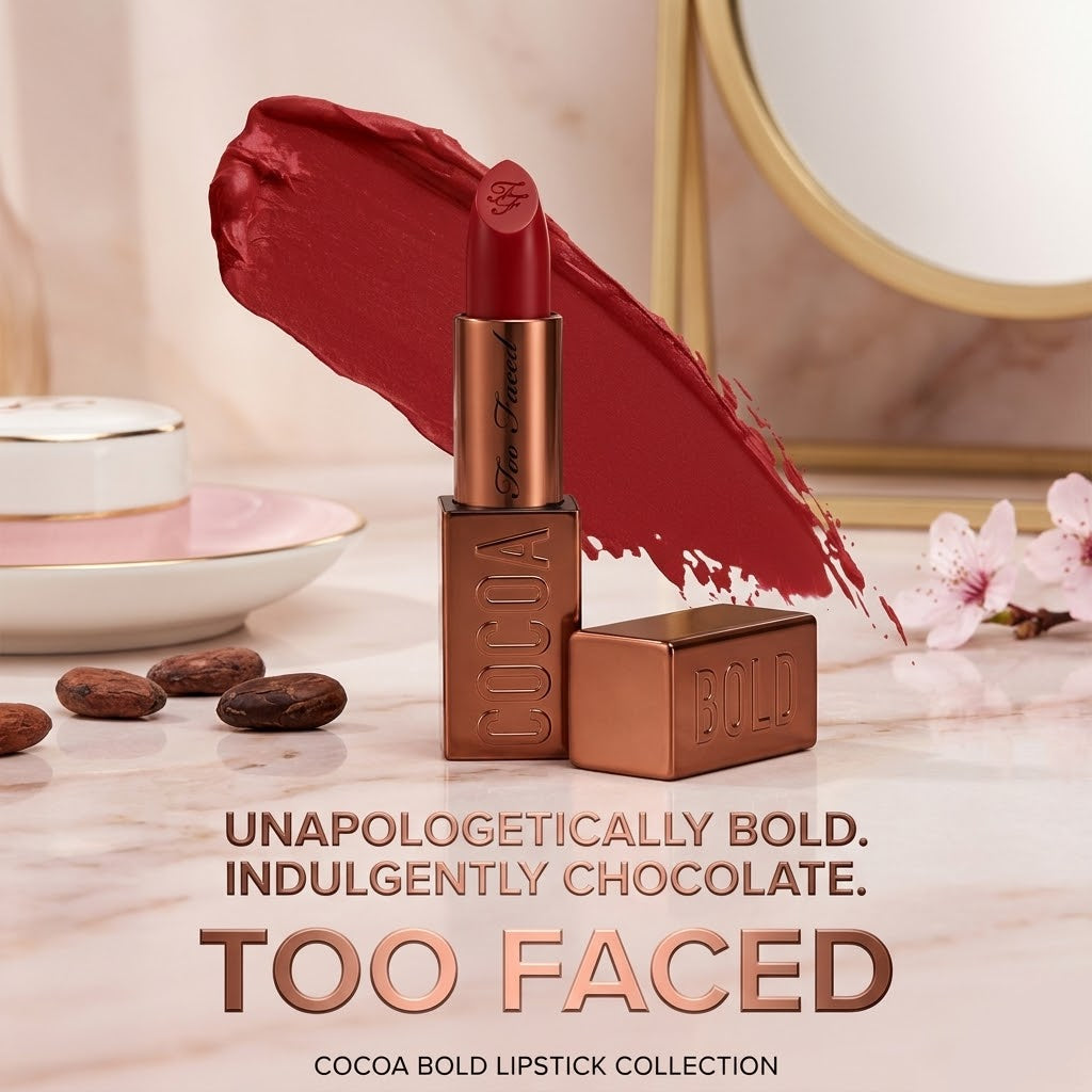 Too Faced Cocoa Bold Em-Power Cream Lipstick (Chocolate Lava)