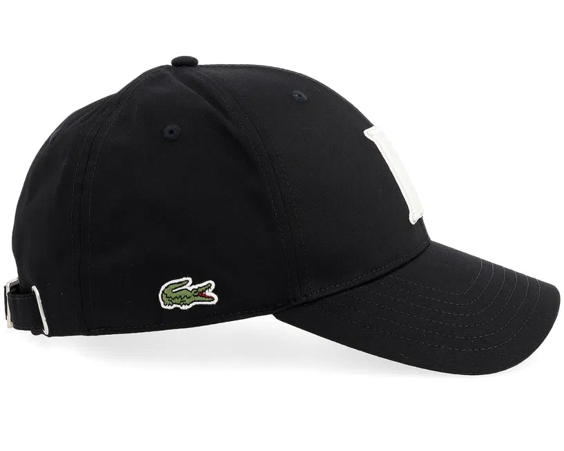Lacoste 3D Embroidered Cap Unisex Woven Black Adjustable