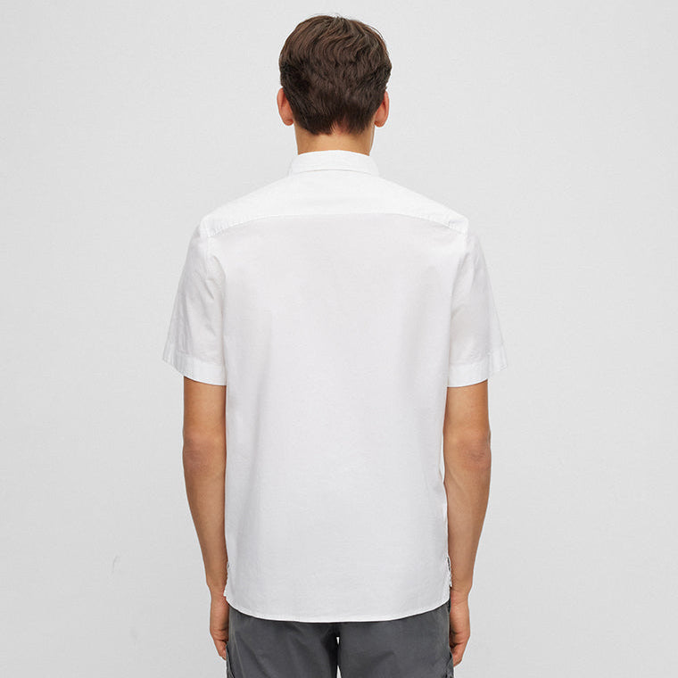 HUGO Relaxed-fit shirt in stretch-cotton canvas