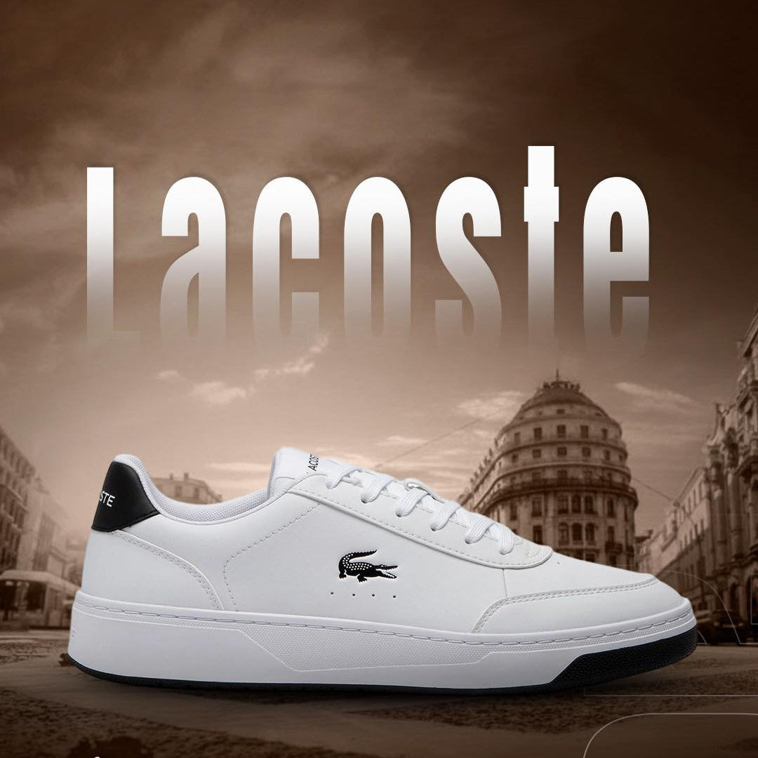 Lacoste Court Pro sneakers black crocodile logo.