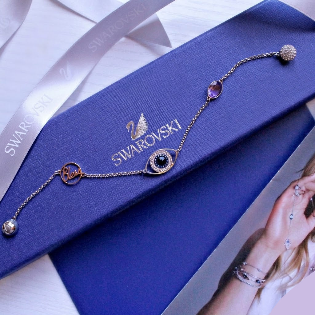 SWAROVSKI Purple Remix Evil Eye Strand Bracelet