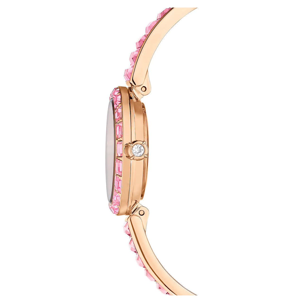 Swarovski Matrix Stainless Steel Swiss Bangle Watch with Crystals for Women, Rose Gold