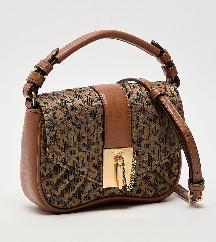 DKNY Lulu Small Flap Crossbody bag in Chino