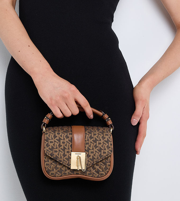DKNY Lulu Small Flap Crossbody bag in Chino