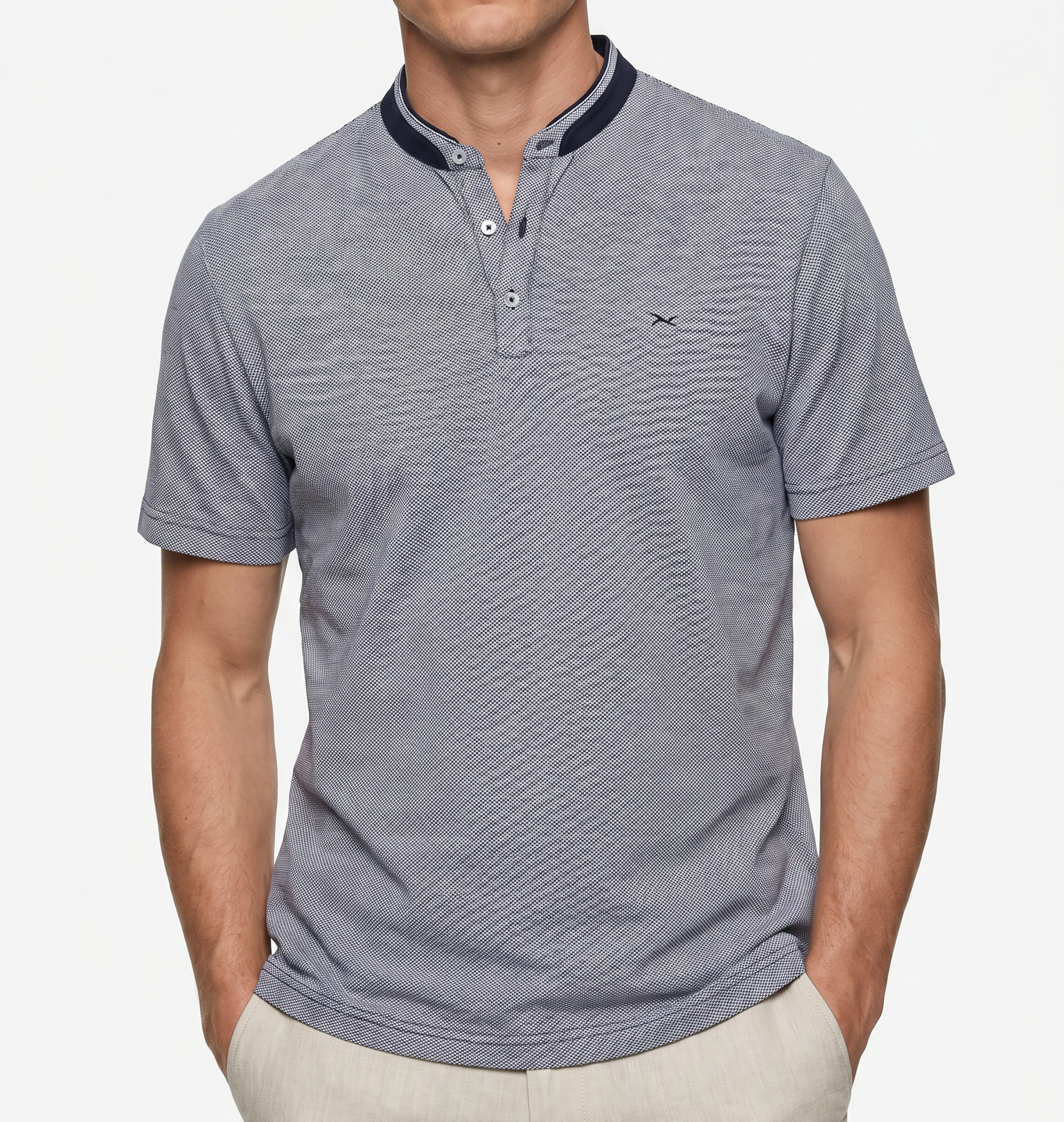 BRAX Style Pollux Two Tone- Polo with sporty two-tone look with stand-up collar Polo Shirt Man
