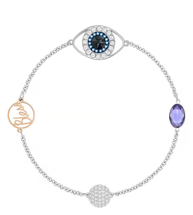 SWAROVSKI Purple Remix Evil Eye Strand Bracelet