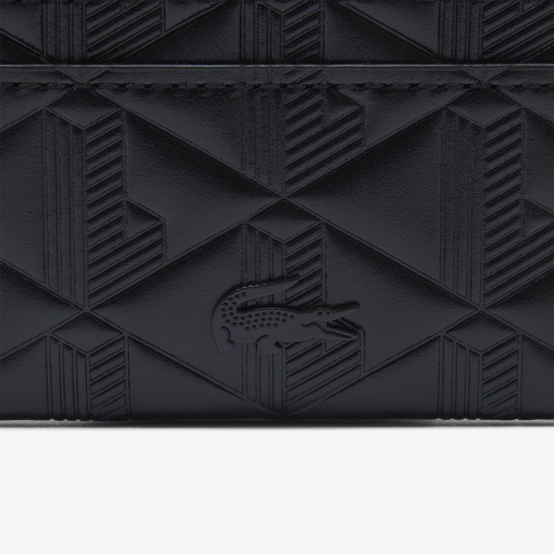 Lacoste Maheki Embossed Leather Card Holder