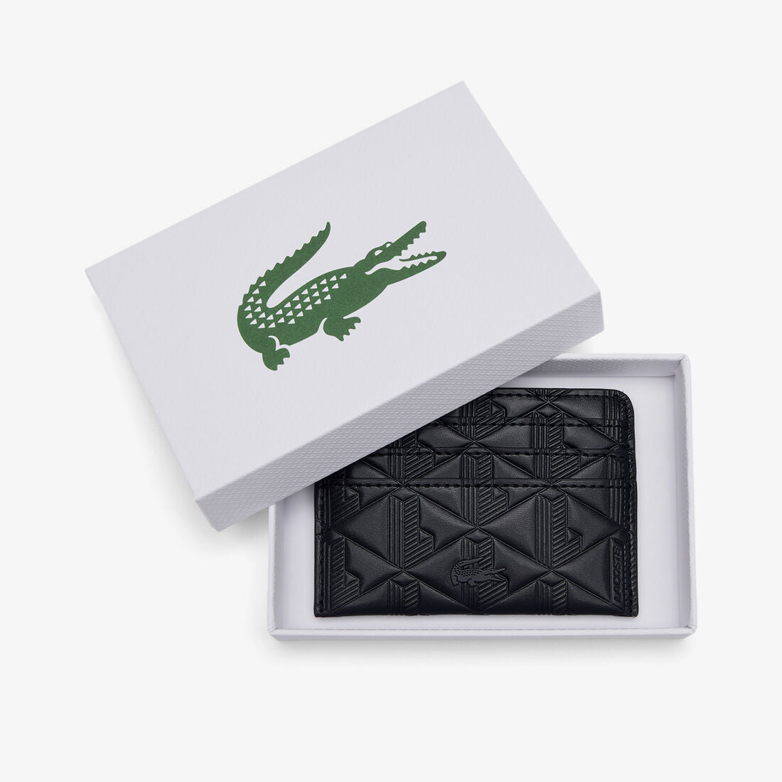 Lacoste Maheki Embossed Leather Card Holder