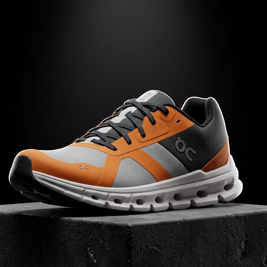 On Cloud Cloudrunner Men's sneakers Frost/Turmeric-orange color