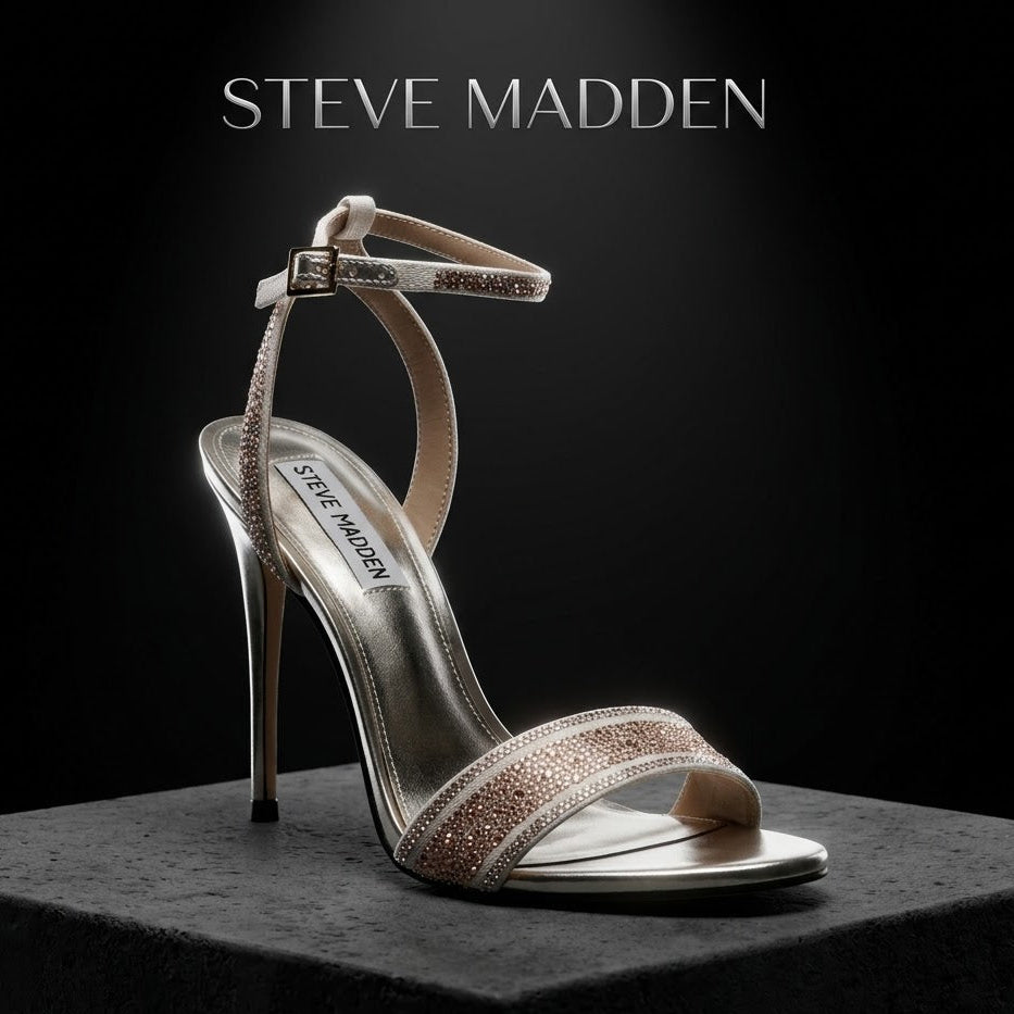 Steve Madden Knockout embellished heeled sandals in gold