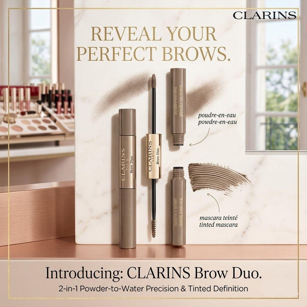 Clarins Brow Duo 2-In-1 Brow Pencil and Tinted Brow Gel (3 color).