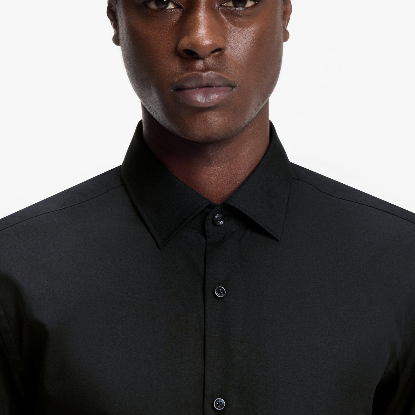 HUGO Slim-fit shirt in easy-iron cotton poplin