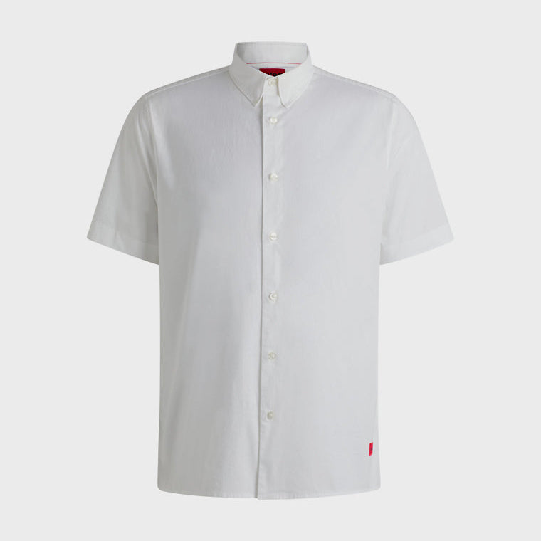 HUGO Relaxed-fit shirt in stretch-cotton canvas