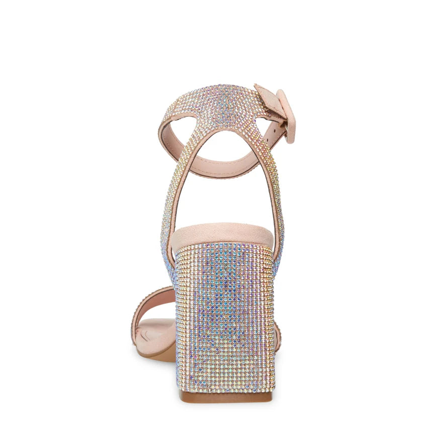 Madden Girl Winnii Rhinestone Block Heel Sandal – Blush Multi
