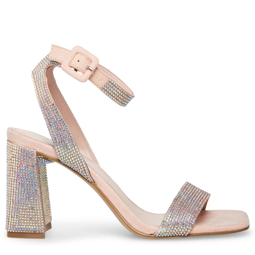 Madden Girl Winnii Rhinestone Block Heel Sandal – Blush Multi
