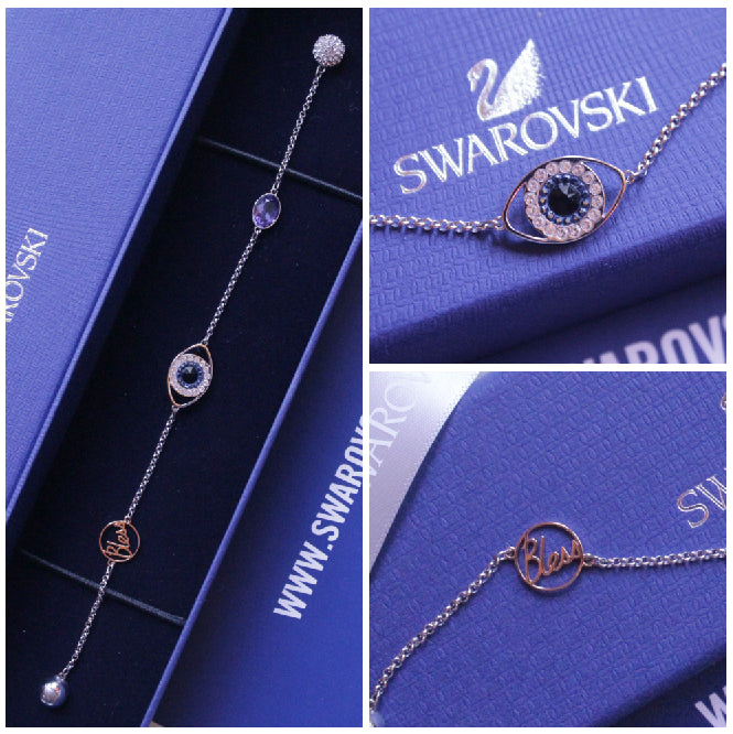 SWAROVSKI Purple Remix Evil Eye Strand Bracelet