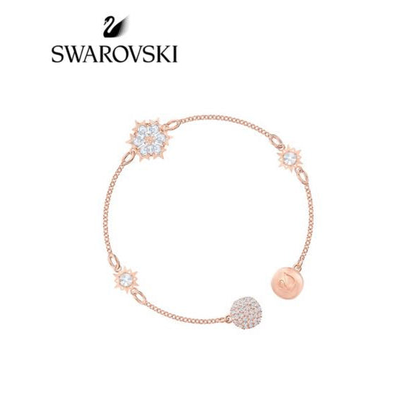 Swarovski Remix Collection Snowflake bracelet, white, pink gold plated