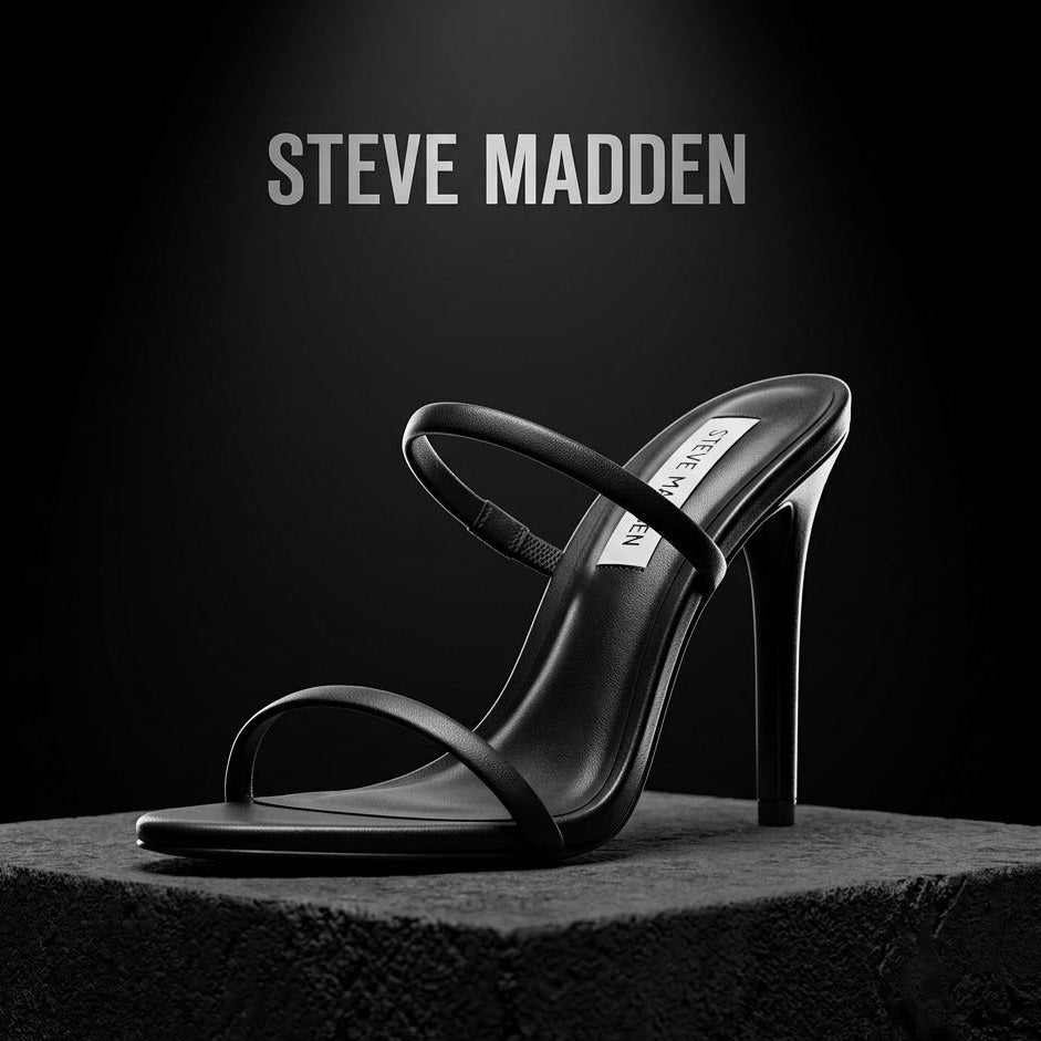 Steve Madden Mina strappy high-heeled Black & Silver