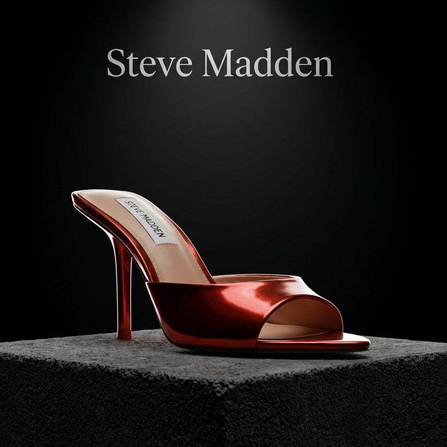 Steve Madden Foresee red patent stiletto mule sandals