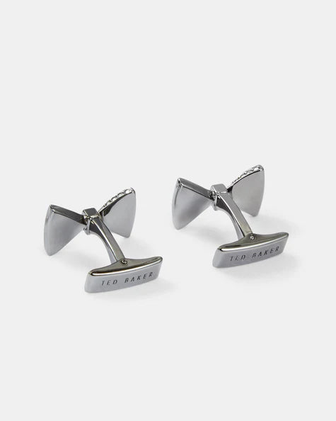 Ted Baker BOWED gunmetal cufflinks