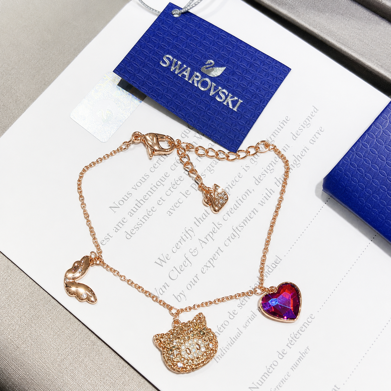 Swarovski Little Pig bracelet rose gold-plated
