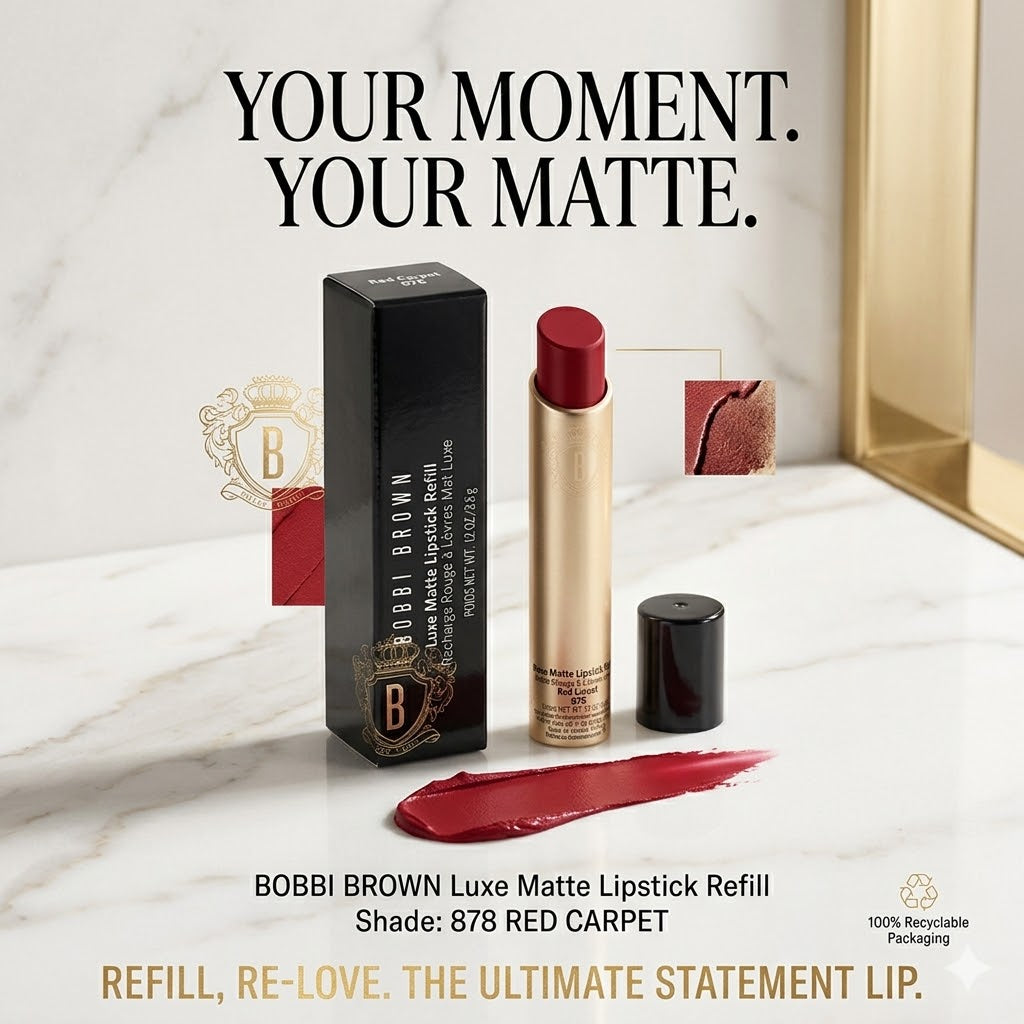 Bobbi Brown Luxe Matte Lipstick Refills Red Carpet 878