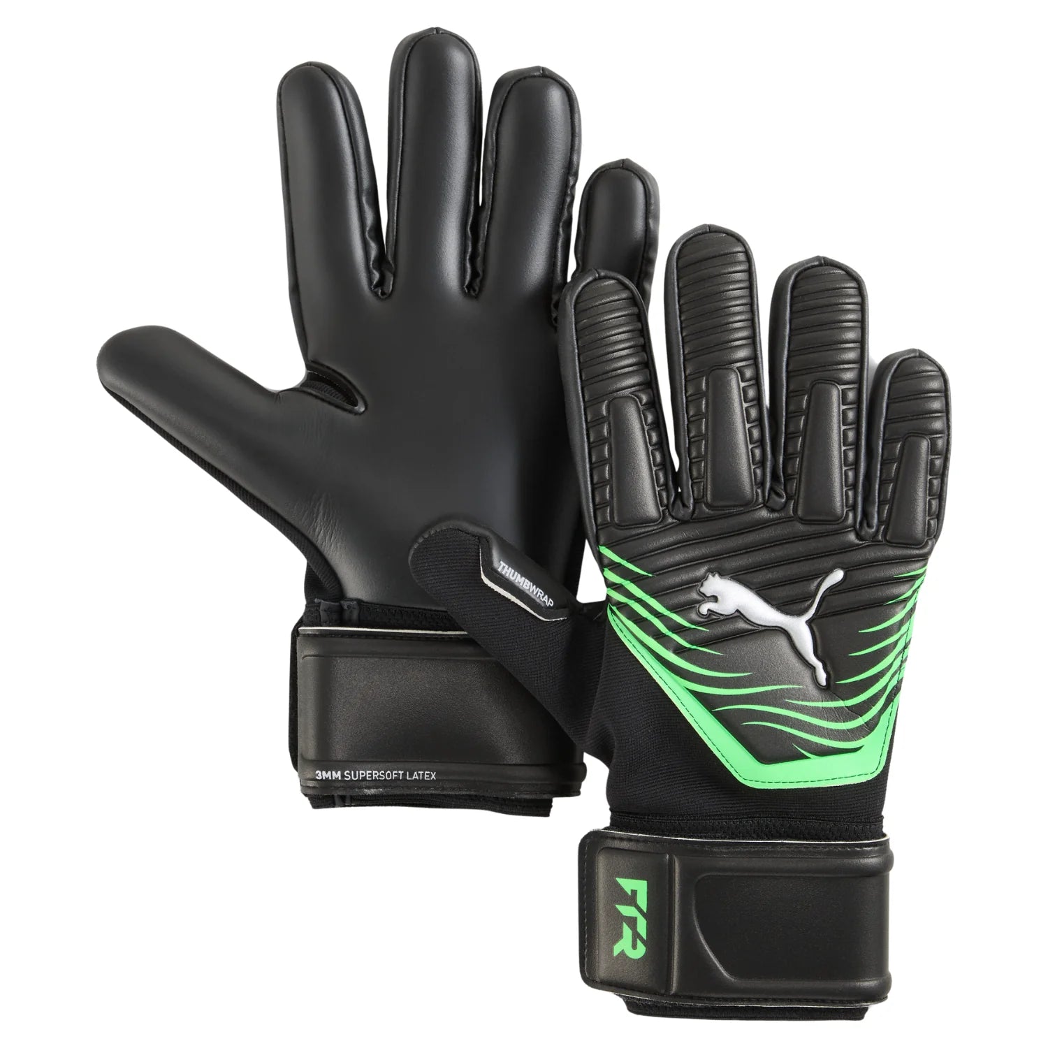 Puma Future Match NC Goalkeeper Gloves – Black/Gray/Fluro Green | قفازات حارس المرمى