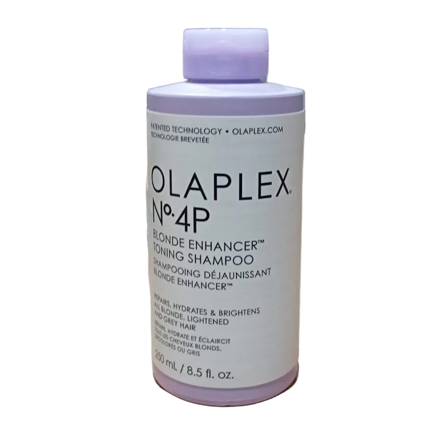 Olaplex No.4P Blonde Enhancer Toning Shampoo bottle for hair care 250ml.