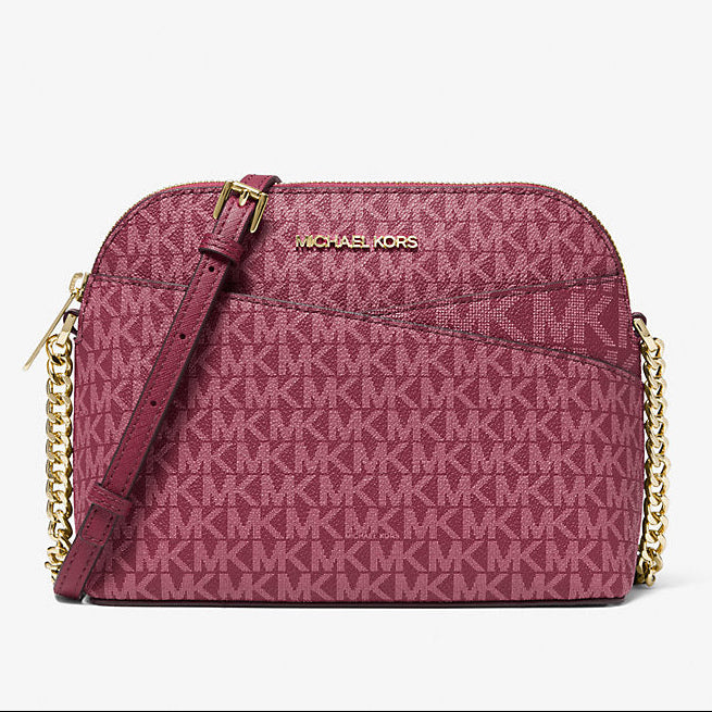 Michael Kors Jet Set Travel Medium Logo Dome Crossbody Bag.