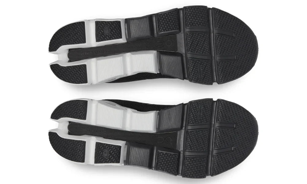 On Cloud Cloudflyer men's running shoes black and white