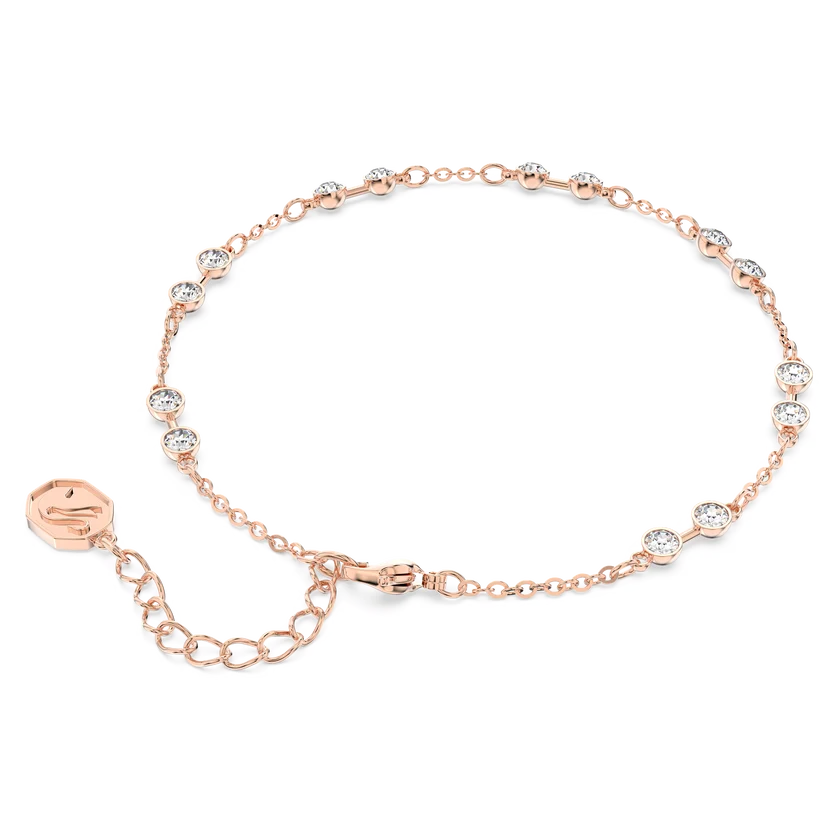 Swarovski Remix Collection strand Round cut, White, Rose gold-tone plated