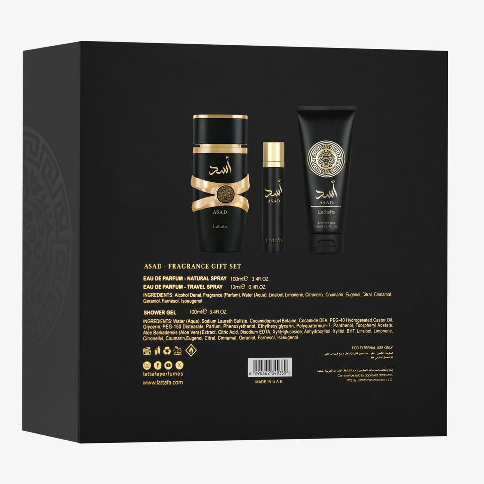 Lattafa Gift Set – Asad 100Ml – 12ml – Shower Gel