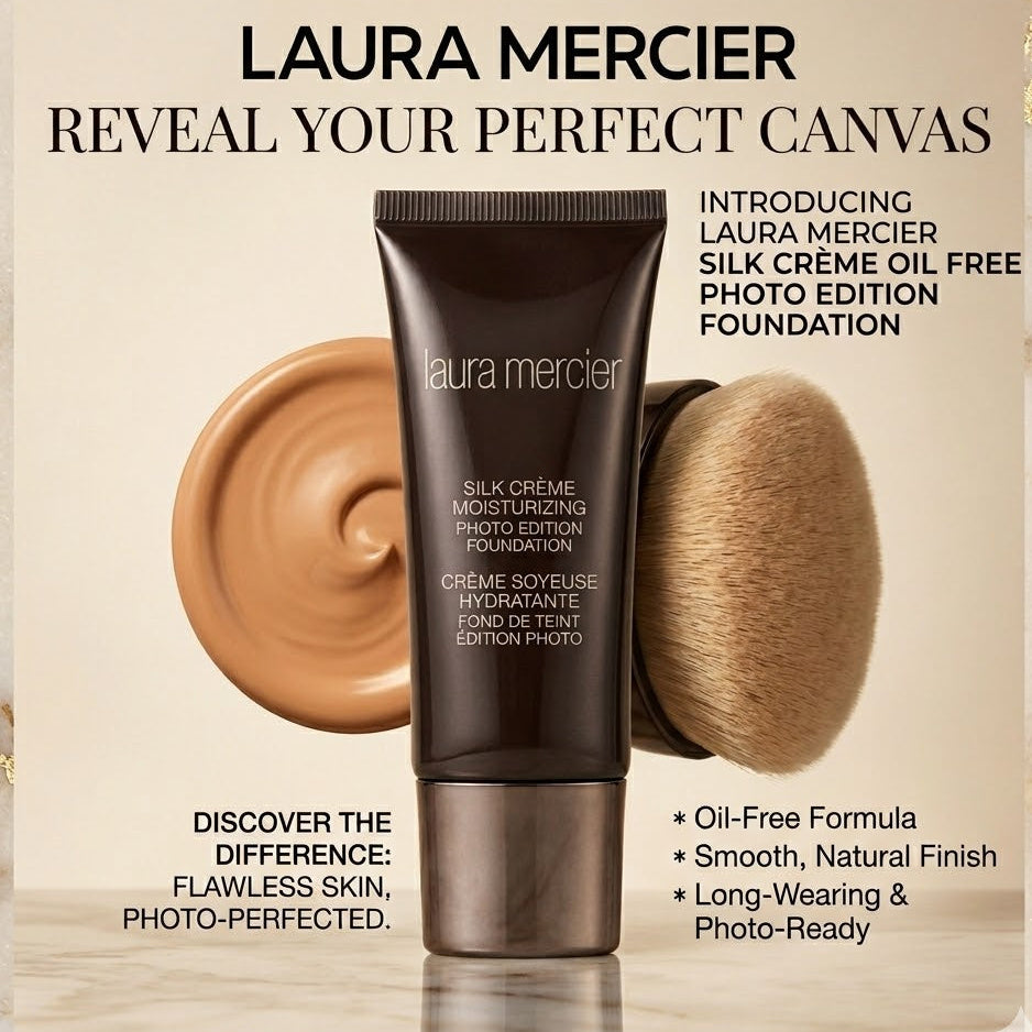 Laura Mercier Silk Crème Oil Free Photo Edition Foundation (6 Colours).