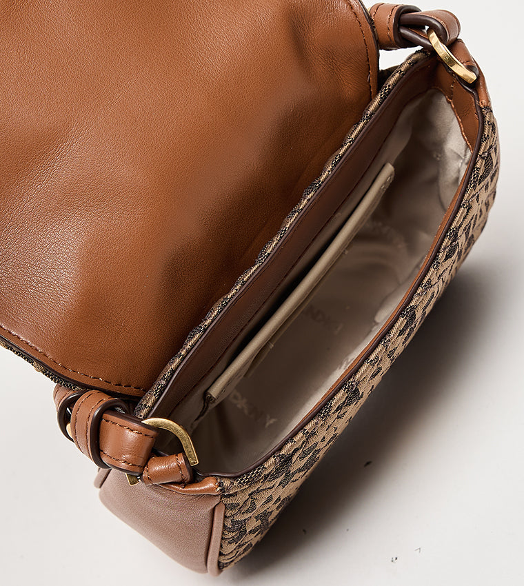 DKNY Lulu Small Flap Crossbody bag in Chino