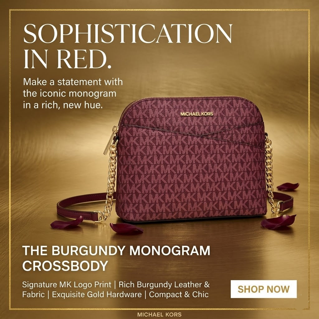 Michael Kors Jet Set Travel Medium Logo Dome Crossbody Bag.