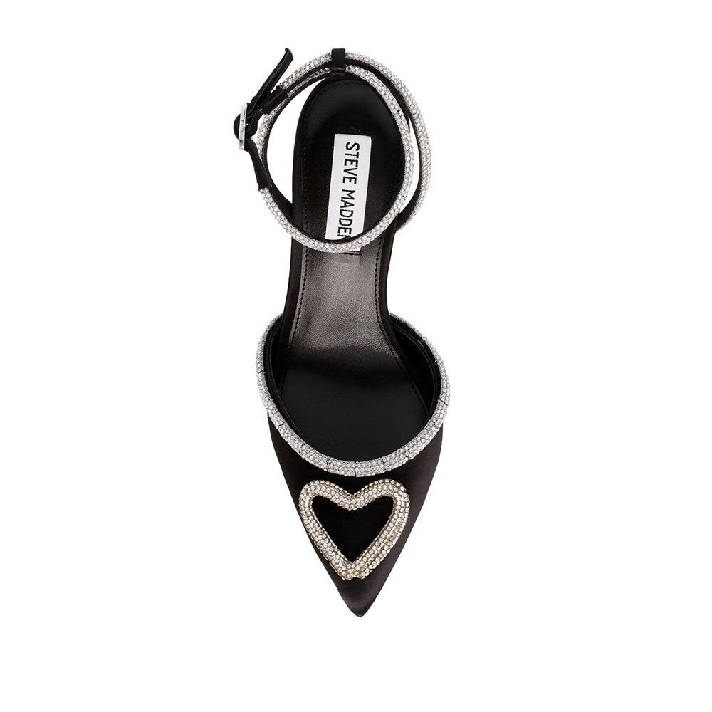 Steve Madden black satin high heels