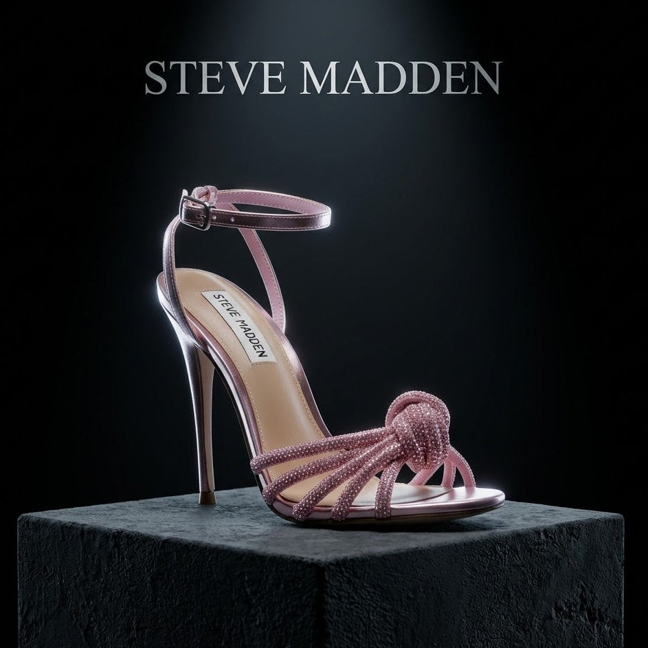 Steve Madden BEDAZZLE sandals with rhinestones.