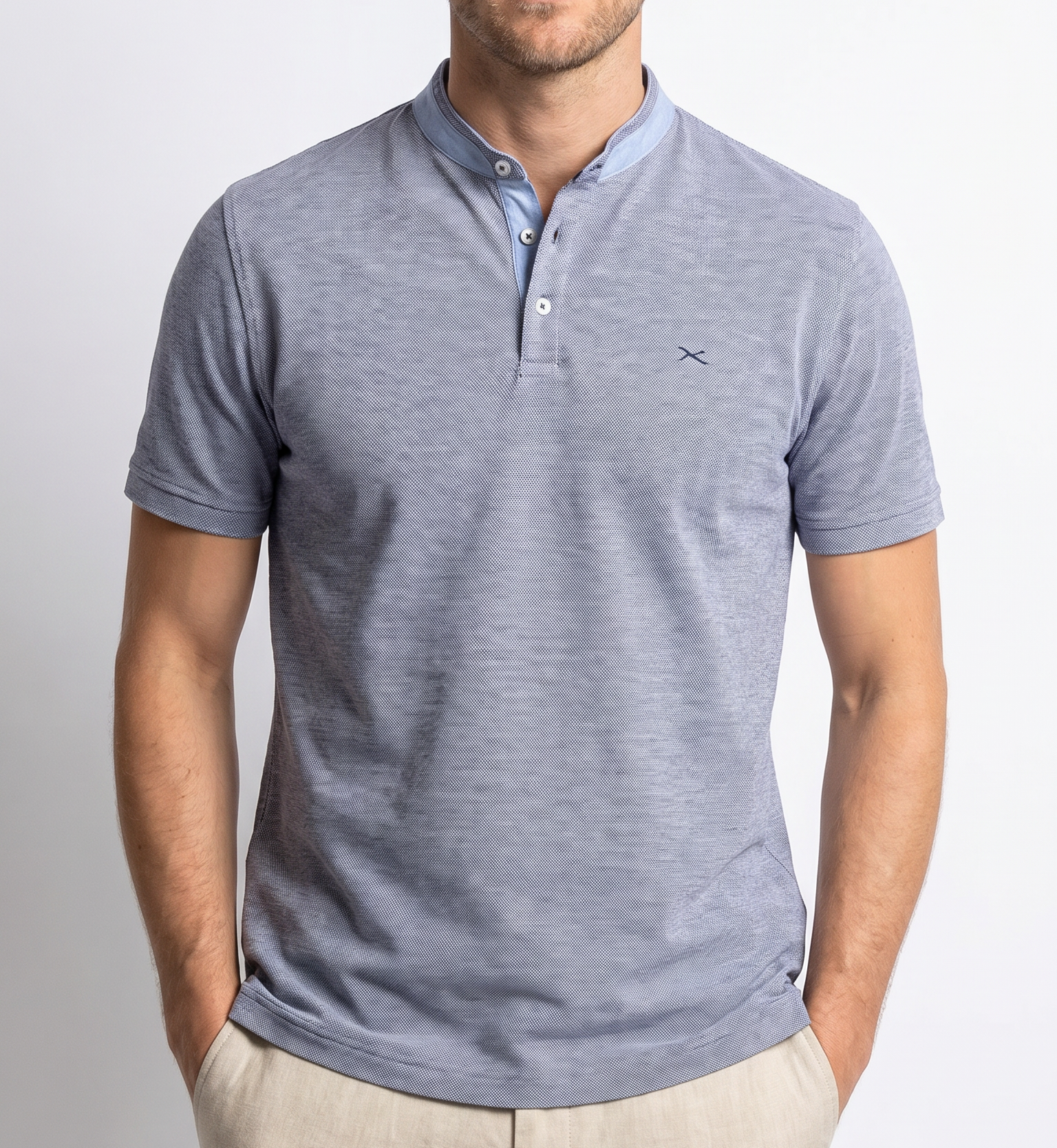 BRAX Style Pollux Two Tone- Polo with sporty two-tone look with stand-up collar Polo Shirt Man