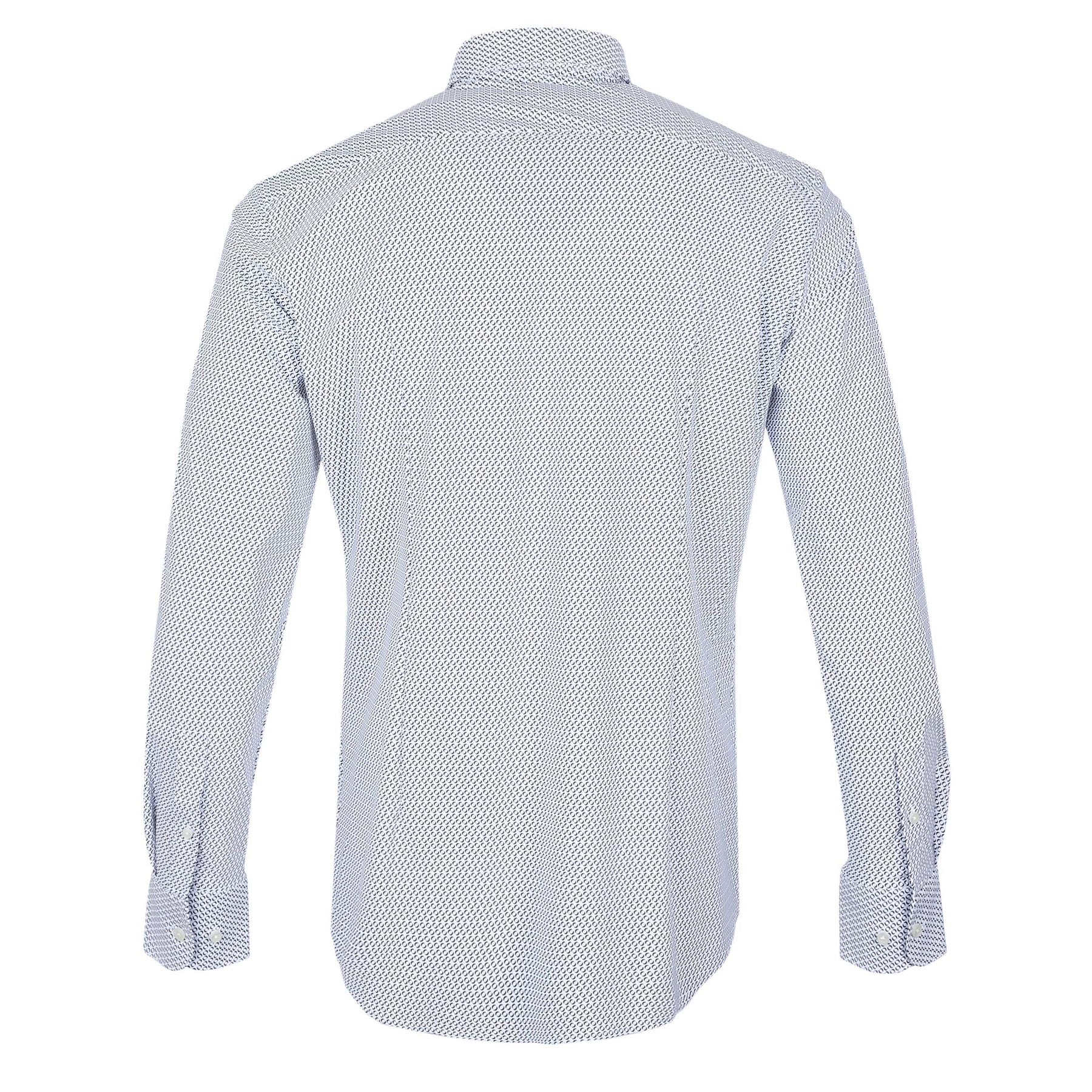 BOSS P Hank S Kent Slim Fit Shirt in White Dark Blue