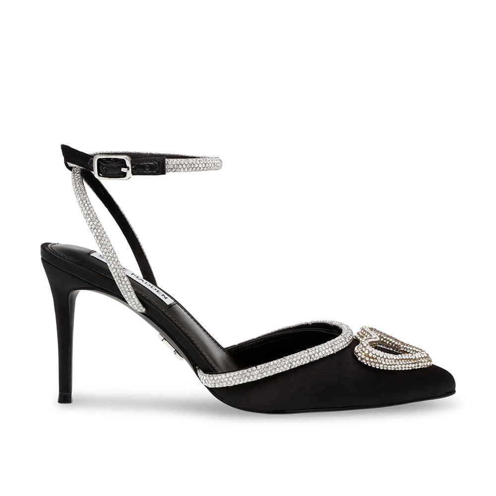 Steve Madden black satin high heels