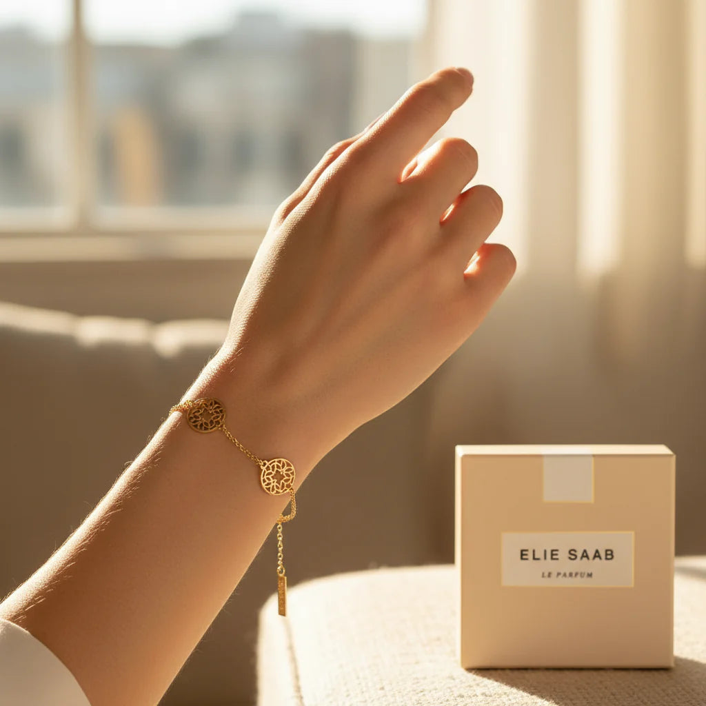 Elie Saab Le Parfum gold-tone logo bracelet