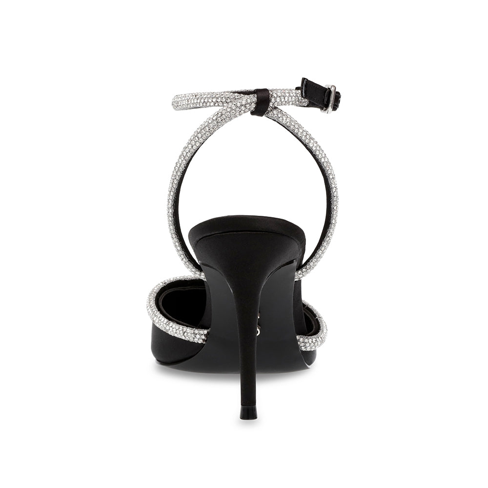 Steve Madden black satin high heels