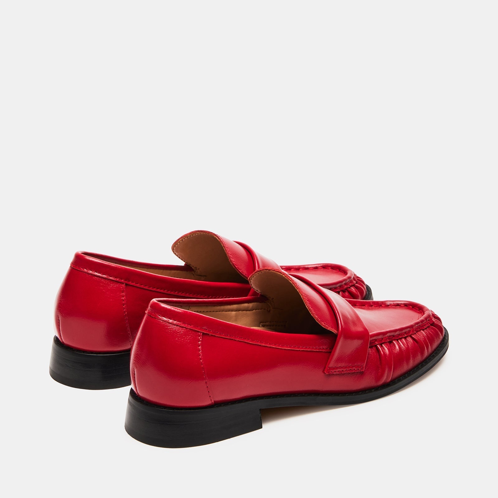 Steve Madden Ridley leather tailored loafers sleek upper and low heel.