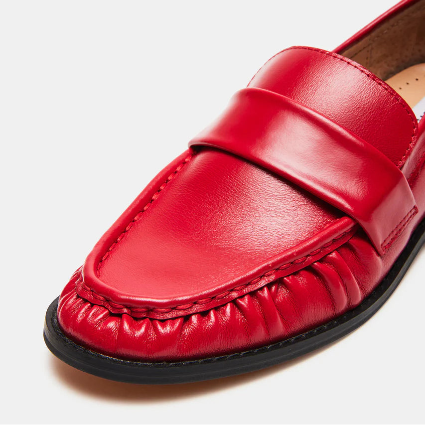 Steve Madden Ridley leather tailored loafers sleek upper and low heel.